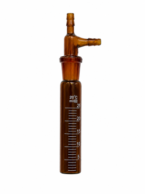 IMPINGER DE VIDRIO ÁMBAR PYREX 25 ML PARA MUESTREO DE AIRE